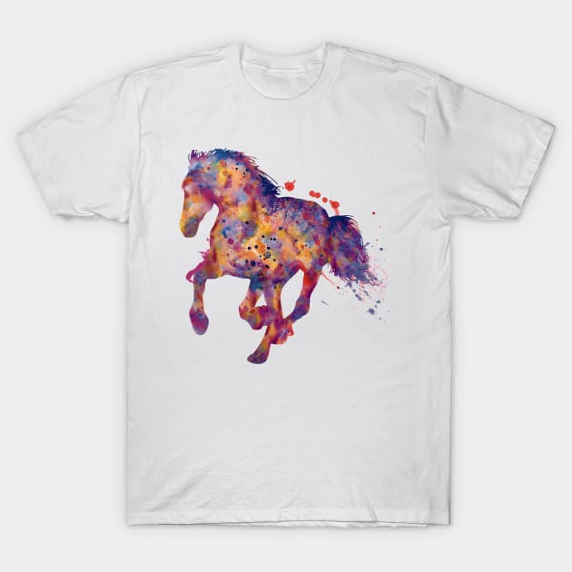 Running Stallion Silhouette T-Shirt by Marian Voicu